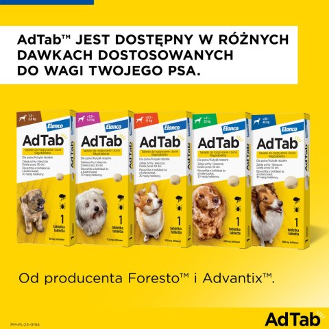 Elanco AdTab 225mg Tabletka Na Pchły I Kleszcze Dla Psów 5,5-11kg Elanco