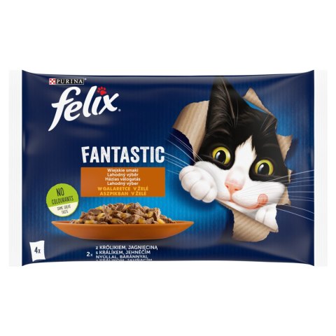 Felix Wiejskie Smaki W Galaretce Z Królikiem I Jagnięciną 4x85g Felix