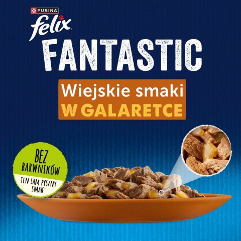 Felix Wiejskie Smaki W Galaretce Z Królikiem I Jagnięciną 4x85g Felix