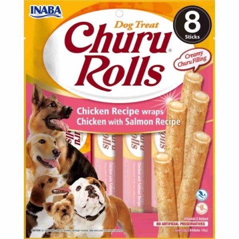 INABA Churu Rolls Dla Psa Kurczak z Łososiem 8x12g INABA