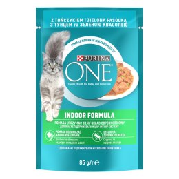 Purina One Indoor Formula Karma Dla Kota Z Tuńczykiem I Zieloną Fasolką 85g PURINA ONE