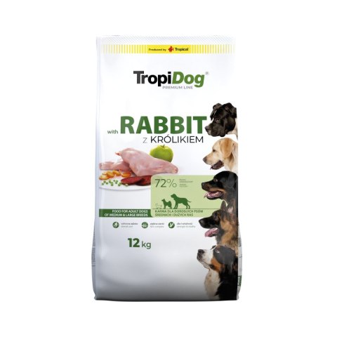 Tropidog Premium Adult Medium & Large Breeds Bogaty W Królika I Ryż 12kg Tropidog
