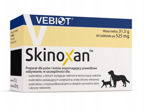Vebiot Skinoxan Suplement Dla Psa 60 Tabletek Nutrifarm Sp. z o.o.
