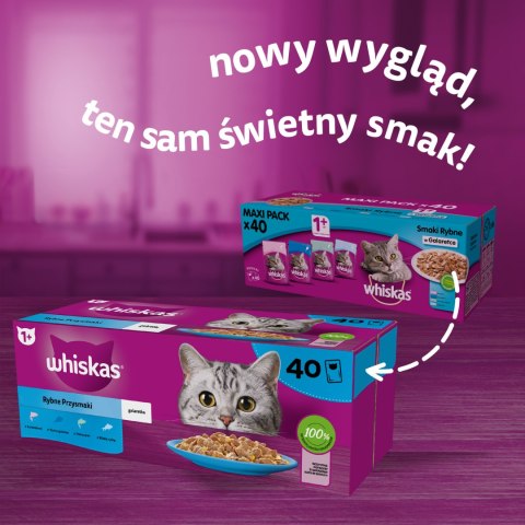 Whiskas Adult Saszetki 40 x 85g Rybne Przysmaki - Mokra Karma Dla Kota Whiskas