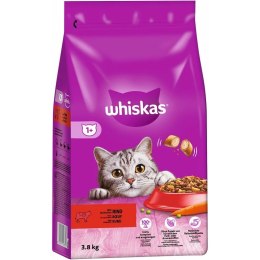 Whiskas Adult Sucha Karma Pełnoporcjowa Dla Dorosłych Kotów Z Pyszną Wołowiną 3,8kg Whiskas