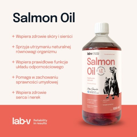 Lab-v Olej Z Łososia 100% Dla Psa i Kota 1000ml LAB-V
