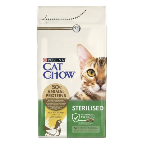 Purina Cat Chow Sterilised Bogata w Kurczaka 1,5kg + 2 Saszetki Gratis Purina Cat Chow
