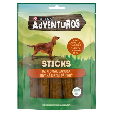 Purini Adventuros Sticks Karma dla psów Dziki Smak Bawoła 120g ADVENTUROS
