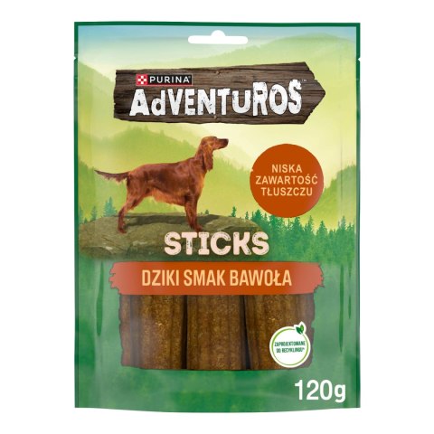 Purini Adventuros Sticks Karma dla psów Dziki Smak Bawoła 120g ADVENTUROS