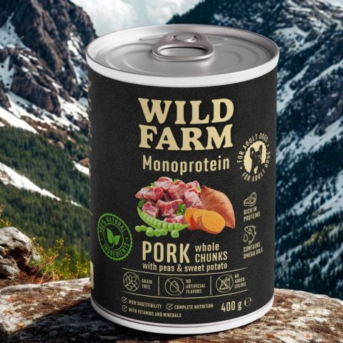 WILD FARM Monoprotein Pork 400g - hipoalergiczna karma dla psa Wild Farm