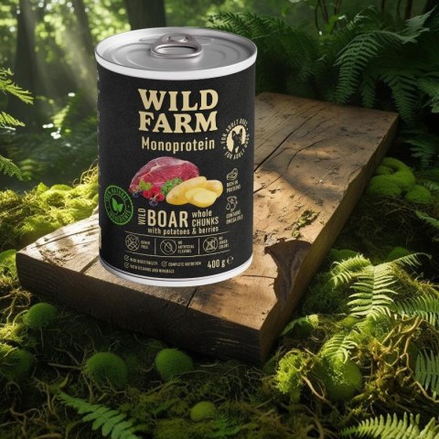 WILD FARM Monoprotein Wild Boar 400g - hipoalergiczna karma dla psa Wild Farm