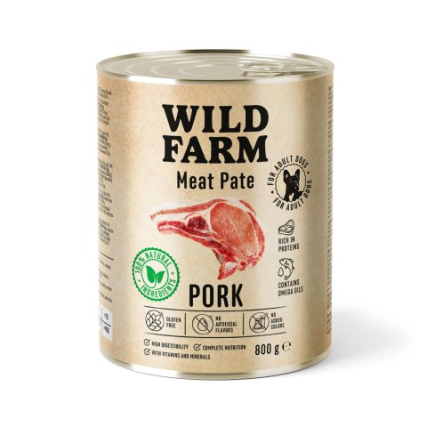 Wild Farm Pate Pork 800g - Mokra Karma z Wieprzowiną dla Psów Wild Farm