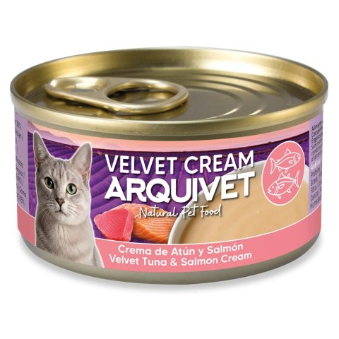 Arquivet Velvet kremowa puszka dla kota o smaku tuńczyka i łososia 80g Arquivet