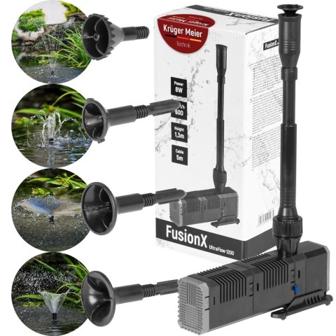 Kruger Meier FusionX 1200 - zestaw fontannowy z filtrem do oczka wodnego Kruger Meier