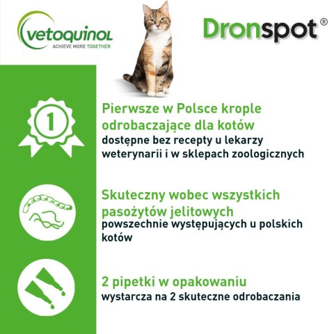 Bayer Dronspot Krople Na Robaki I Pasożyty 2x0,35ml Vetoquinol