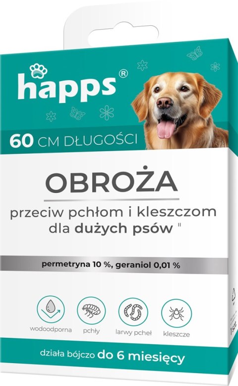 Bros Happs Obroża Przeciw Pchłom I Kleszczom Dla Dużych Psów 60cm Bros Sp z o.o.