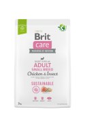 BRIT CARE® Dog Sustainable Adult Small Breed Chicken & Insect Karma Dla Psów Małych Ras Z Kurczakiem I Insektami 3 Kg Brit