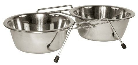 KERBL Stojak podwójny z miskami dla psa 2 x 1800 ml Kerbl