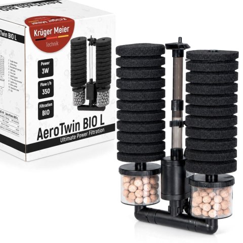 Kruger Meier AeroTwin BIO L - filtr wewnętrzny gąbkowy z biofiltracją Kruger Meier
