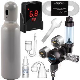 Aquario Exclusive 2.0 - zestaw CO2 z elektrozaworem i komputerem pH + butla 8l Aquario