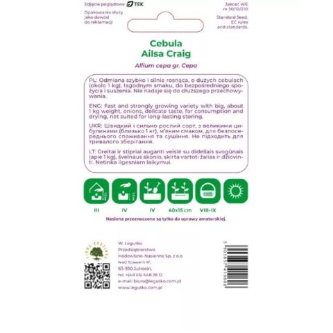 Cebula 'Ailsa Craig' - odmiana późna, cebule osiągające do 1 kg W.Legutko