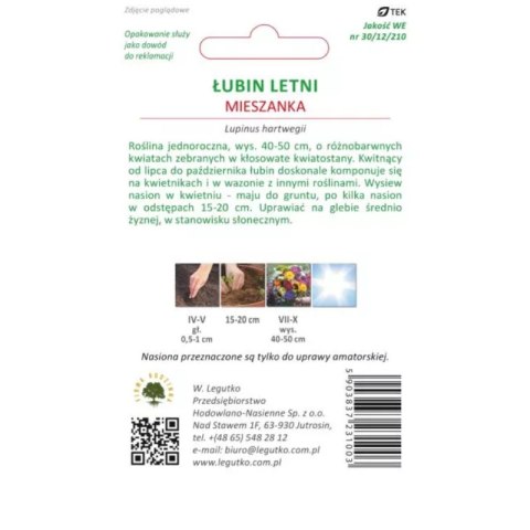 Łubin letni - mieszanka kolorów W.Legutko