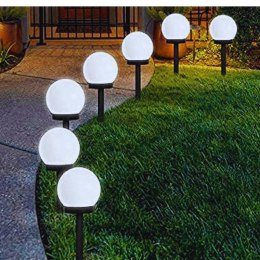 4x lampa solarna ogrodowa kula biała wbijana 10 cm VERK GROUP