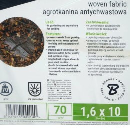 Agrotkanina PP czarna UV 70g 3,2 x 10 m Bradas