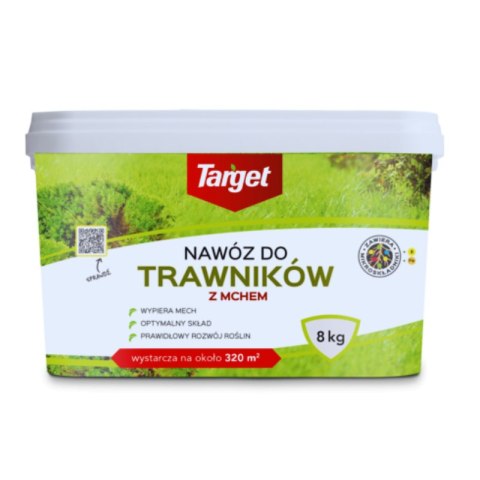 Nawóz granulowany do trawników z mchem 8kg Target