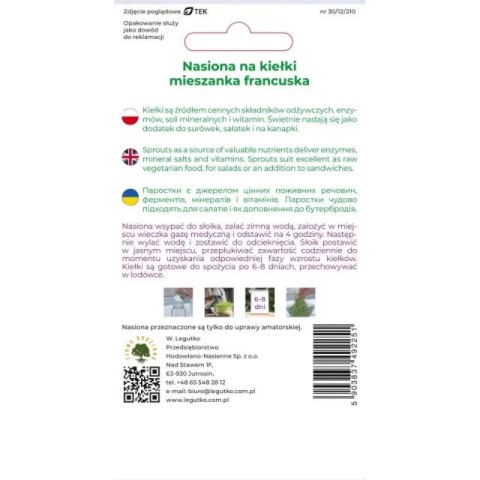 Nasiona na kiełki - mieszanka francuska W.Legutko