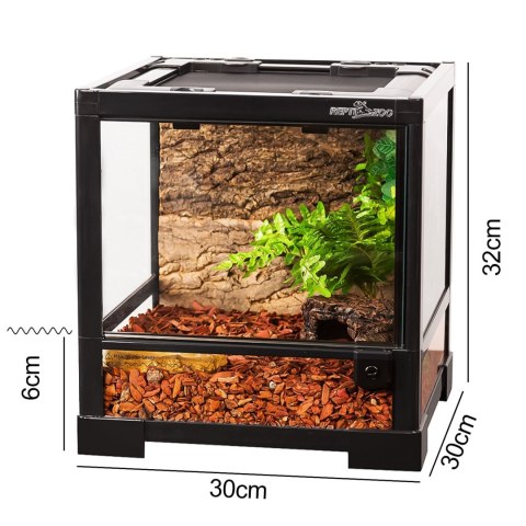Repti-Zoo Glass Terrarium 30x30x32cm - szklane terrarium z metalową siatką Repti-Zoo