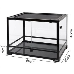 Repti-Zoo Glass Terrarium 60x45x45cm - szklane terrarium z metalową siatką Repti-Zoo