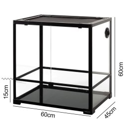 Repti-Zoo Glass Terrarium 60x45x60cm - szklane terrarium z metalową siatką Repti-Zoo