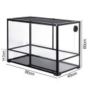 Repti-Zoo Glass Terrarium 90x45x60cm - szklane terrarium z metalową siatką Repti-Zoo