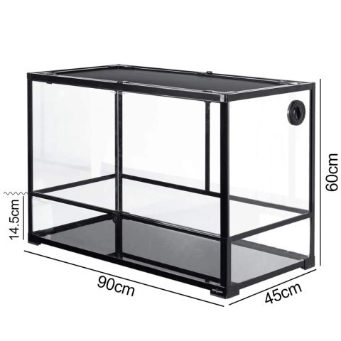 Repti-Zoo Glass Terrarium 90x45x60cm - szklane terrarium z metalową siatką Repti-Zoo