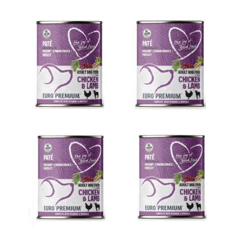 4x400 Euro Premium Pate Adult Chicken & Lamb - mokra karma dla psa kurczak i jagnięcina