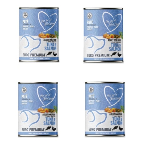 4x400g Euro Premium Pate Adult With Tuna & Salmon - mokra karma dla psa tuńczyk i łosoś