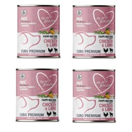 4x400 g Euro Premium Pate Puppy Chicken & Lamb - mokra karma dla szczeniąt kurczak i jagnięcina
