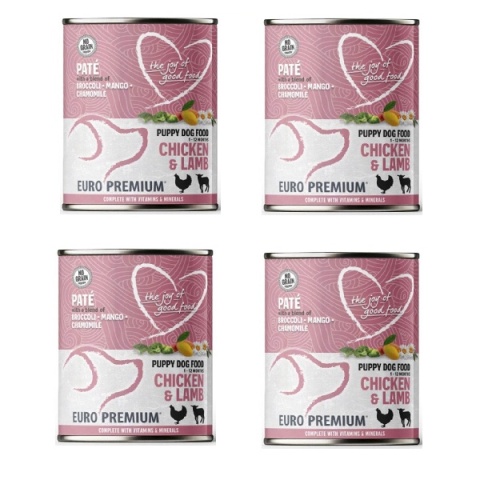 4x400 g Euro Premium Pate Puppy Chicken & Lamb - mokra karma dla szczeniąt kurczak i jagnięcina
