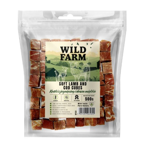 WILD FARM Kostki Z Jagnięciny I Dorsza Miękkie Przysmak Dla Psa 500G Wild Farm
