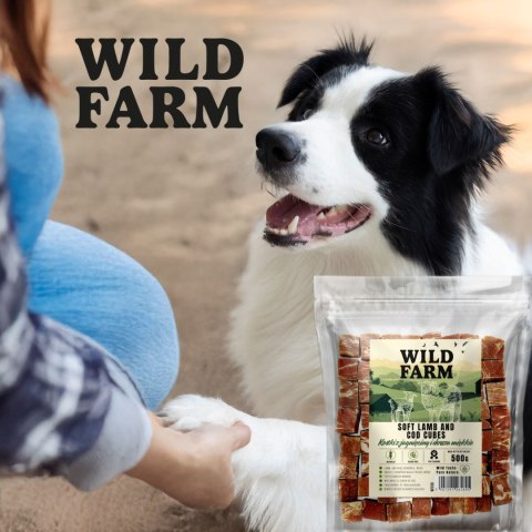 WILD FARM Kostki Z Jagnięciny I Dorsza Miękkie Przysmak Dla Psa 500G Wild Farm