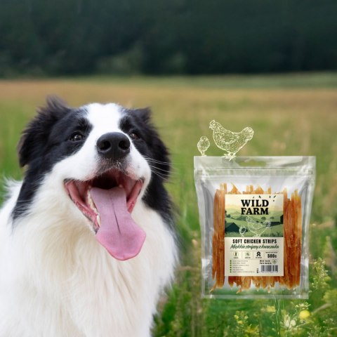 WILD FARM Miękkie Stripsy Z Kurczaka Przysmak Dla Psa 500G Wild Farm
