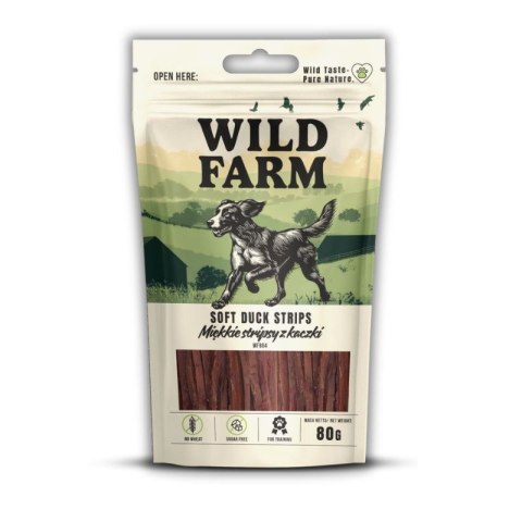 WILD FARM Miękkie stripsy z kaczki 80g przysmak dla psa Wild Farm