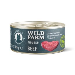 WILD FARM Mousse Beef 85g - bezzbożowy mus dla kota Wild Farm