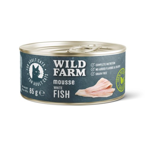 WILD FARM Mousse White Fish 85g - bezzbożowy mus dla kota Wild Farm