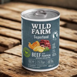 WILD FARM Superfood Beef 400g - Bezzbożowa Karma Dla Psa z Wołowiną Wild Farm