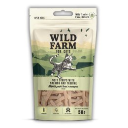 WILD FARM miękkie paski łosoś z tauryną 50g przysmak dla kota Wild Farm