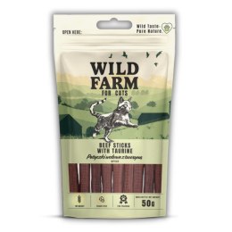 WILD FARM patyczki wołowe z tauryną 50g przysmak dla kota Wild Farm
