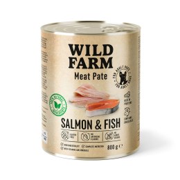 Wild Farm Pate Karma Mokra Dla Psa Z Łososiem I Rybą Bezglutenowa 800g Wild Farm