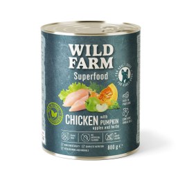 Wild Farm Superfood Kurczak - mokra karma z dynią i jabłkiem 800g Wild Farm